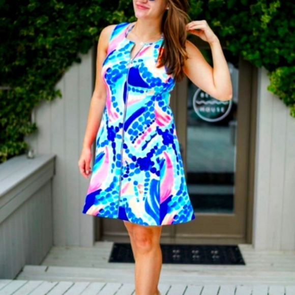 Lilly Pulitzer Ladies "Sally" Scuba Knit Fit & Flare Dress (Size Small) - Picture 1 of 11